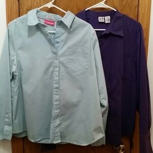 Blue and Purple Button-Up Shirts